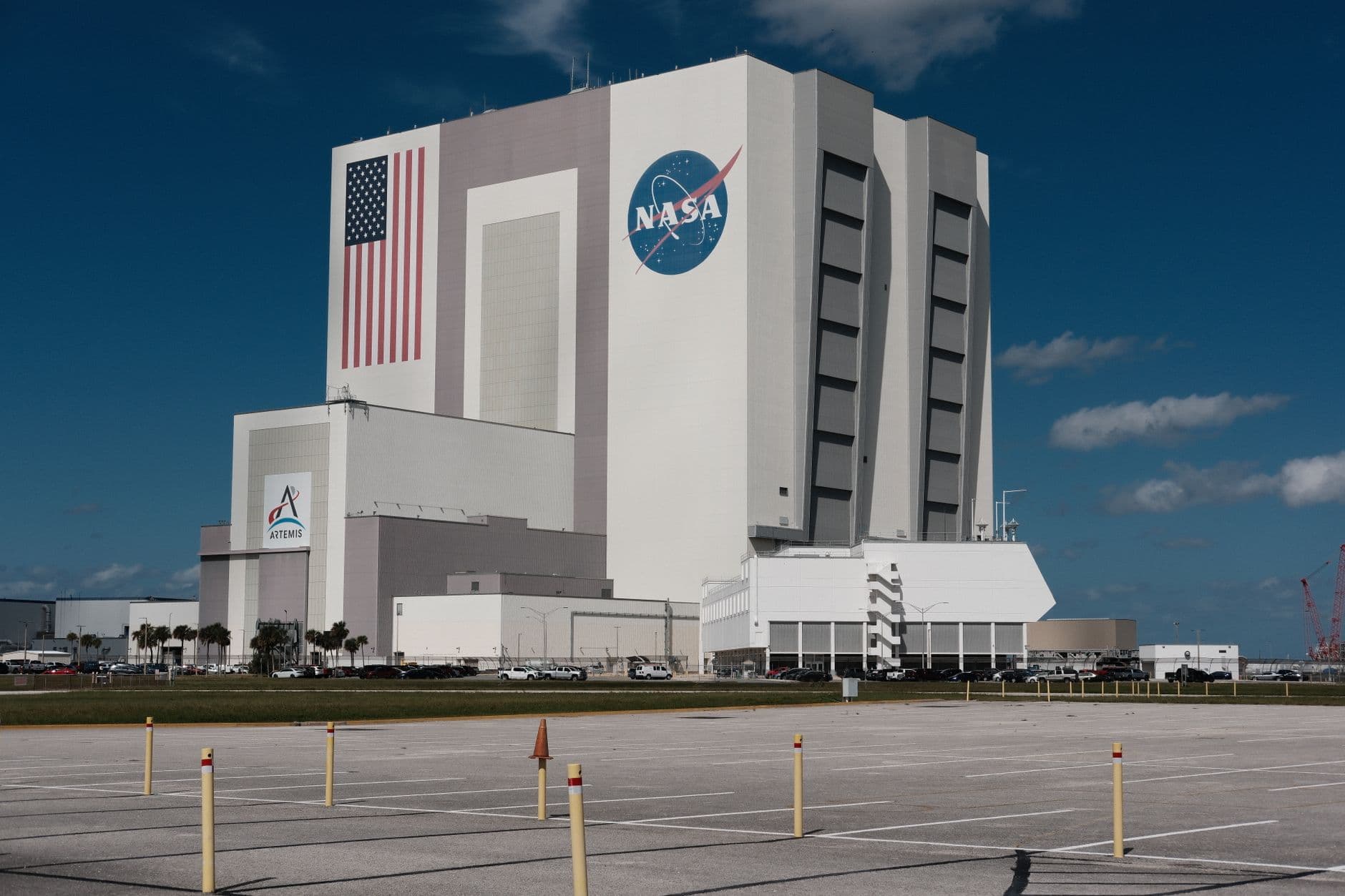 The iconic Vehicle Assembly Building at NASA's Kennedy Space Center, Florida.