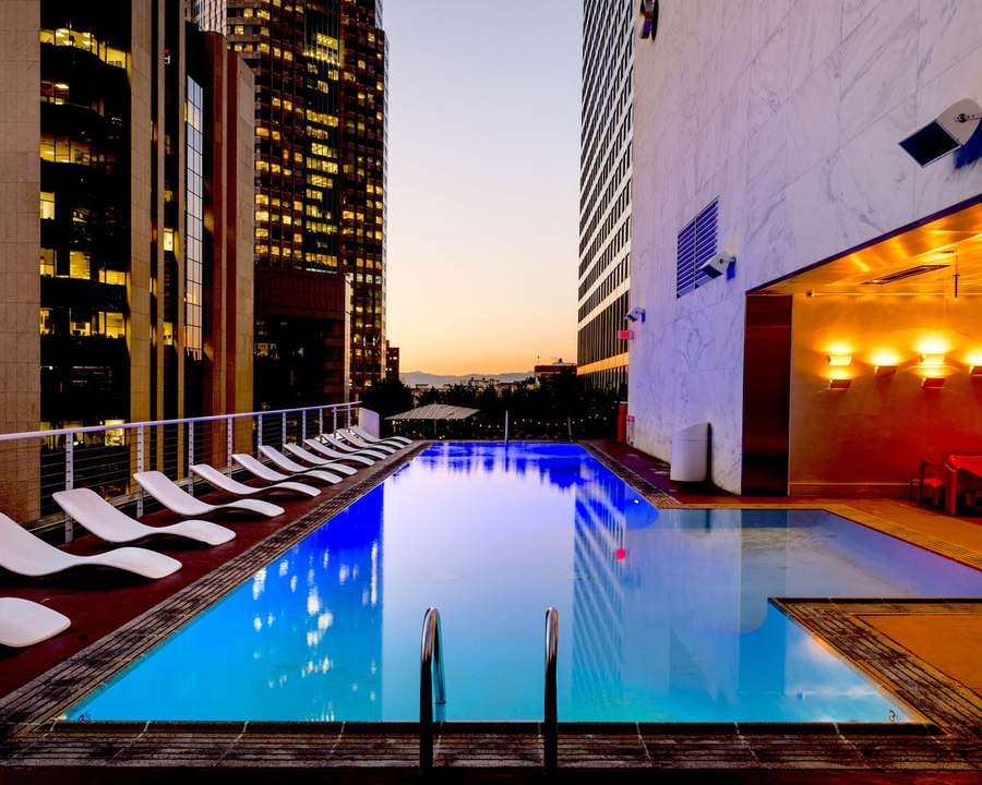 Rooftop pool deck at a sample downtown Orlando condo